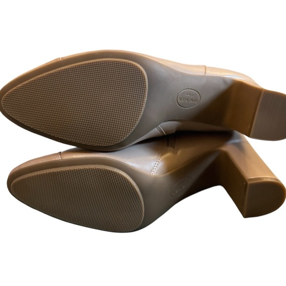 Anne Klein Sawyer Faux Leather KneeHigh Tan Boots Size 8.5 Standard Calf Stretch - Picture 7 of 11